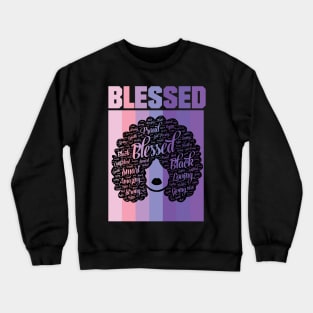 Blessed Words in Afro Christian Religious Crewneck Sweatshirt